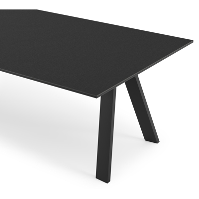 Cesano tuintafel in zwart aluminium en volkeramiek nero black - L 280 x B 110 x H 75 cm