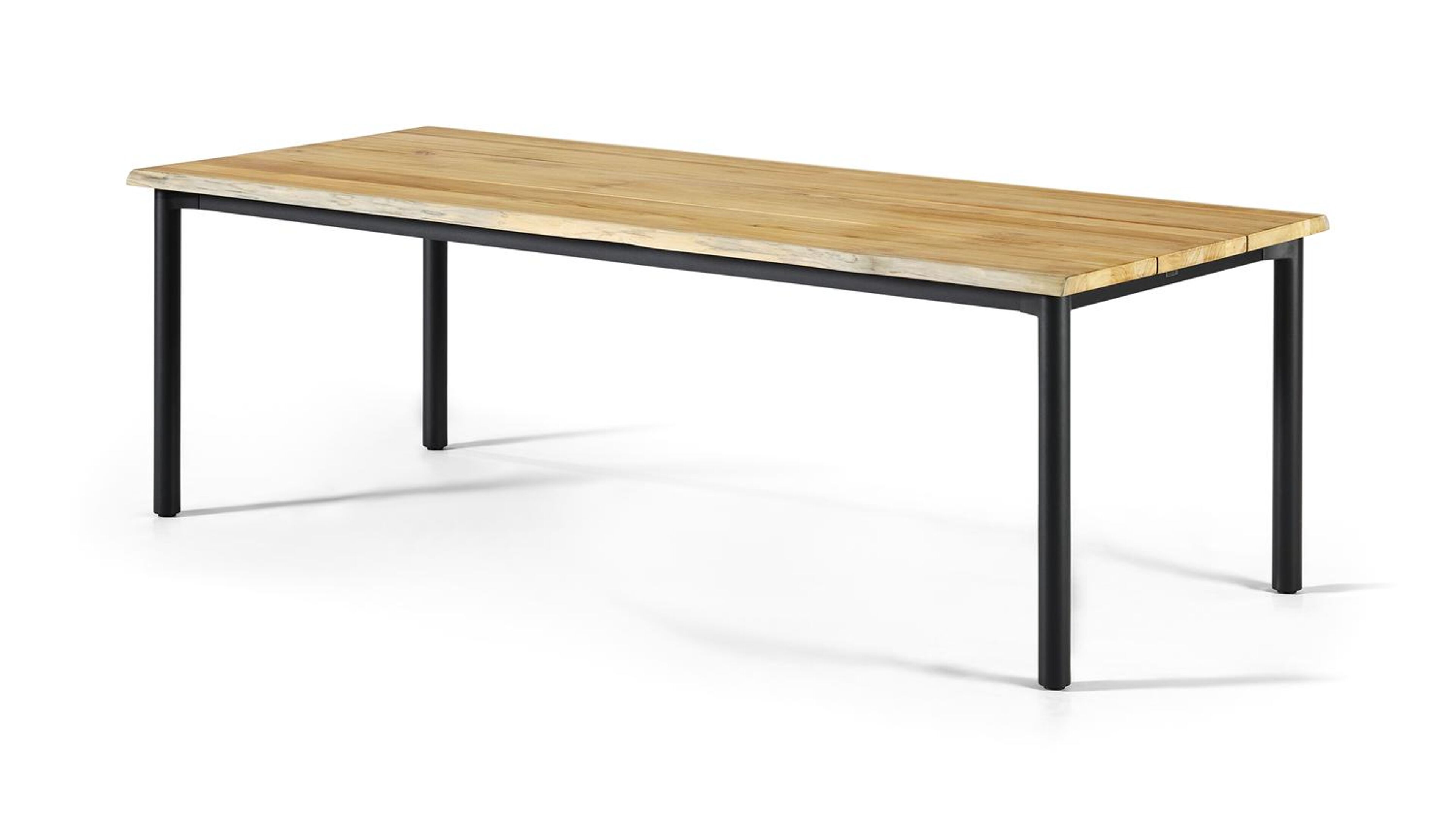 Lugano table de jardin  en noir aluminium en teck - Lg. 240 x Lrg. 102 x Haut. 78 cm