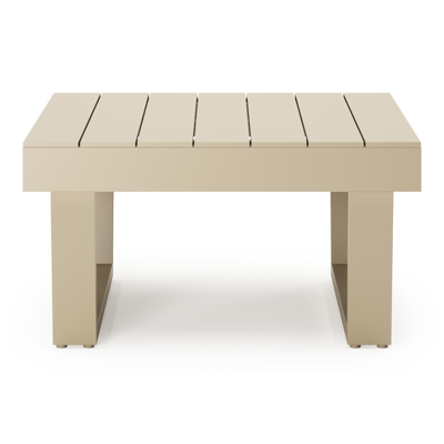 Modica loungetafel in beige aluminium - L 72 x B 72 x H 38 cm