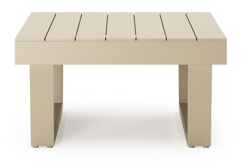 Modica loungetafel in beige aluminium - L 72 x B 72 x H 38 cm