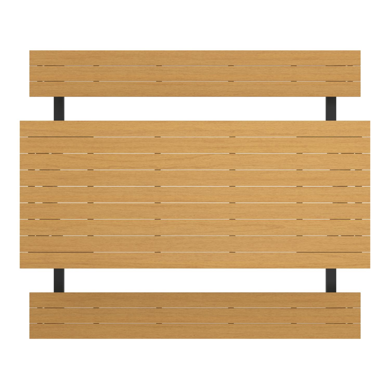 Mundo  picknicktafel in zwart aluminium en polywood tafelblad - L 200 x B 173 x H 74 cm