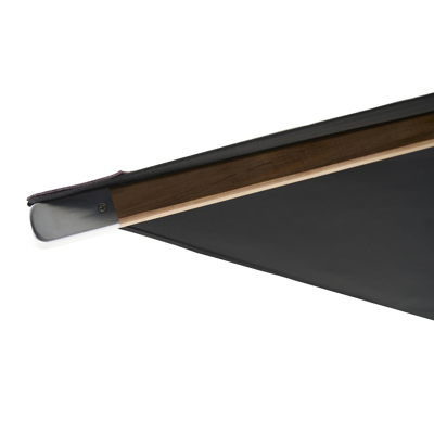 Parasol droit Pescara en teck  avec toile de parasol en polyester noir - Larg1 300 x Larg2 400 cm (sans pied de parasol)