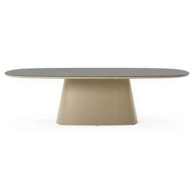 Amico tuintafel bombo xl in beige aluminium en volkeramiek Calatorao - L 270 x B 148 x H 73.5 cm