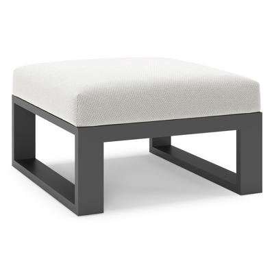 Verato poef in zwart aluminium met lopi ash all weather sunbrella® luxe kussen