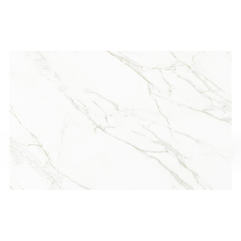 Table de jardin Como rectangulaire en aluminium noir et céramique pleine Calacatta - Lg. 160 x Lrg. 100 x Haut. 75 cm