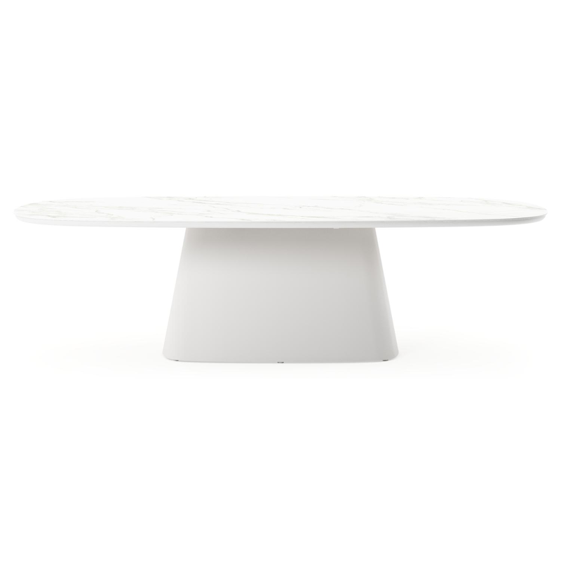 Amico tuintafel bombo xl in wit aluminium en volkeramiek Calacatta - L 270 x B 148 x H 74 cm
