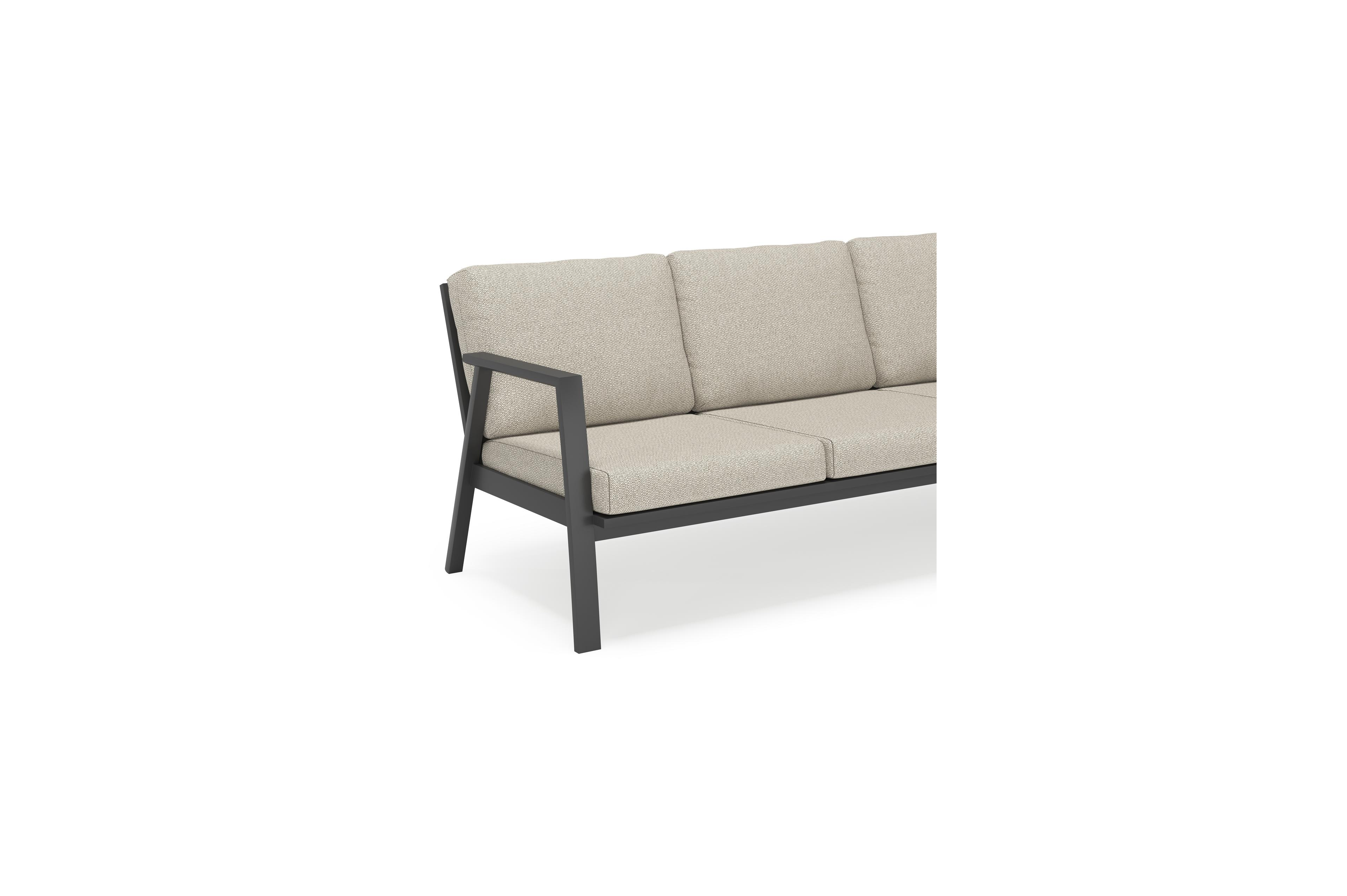 Avila loungehoek in zwart aluminium met twilight granite weather+ softtouch kussens