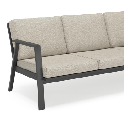 Avila loungehoek in zwart aluminium met twilight granite weather+ softtouch kussens