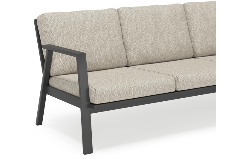 Avila loungehoek in zwart aluminium met twilight granite weather+ softtouch kussens