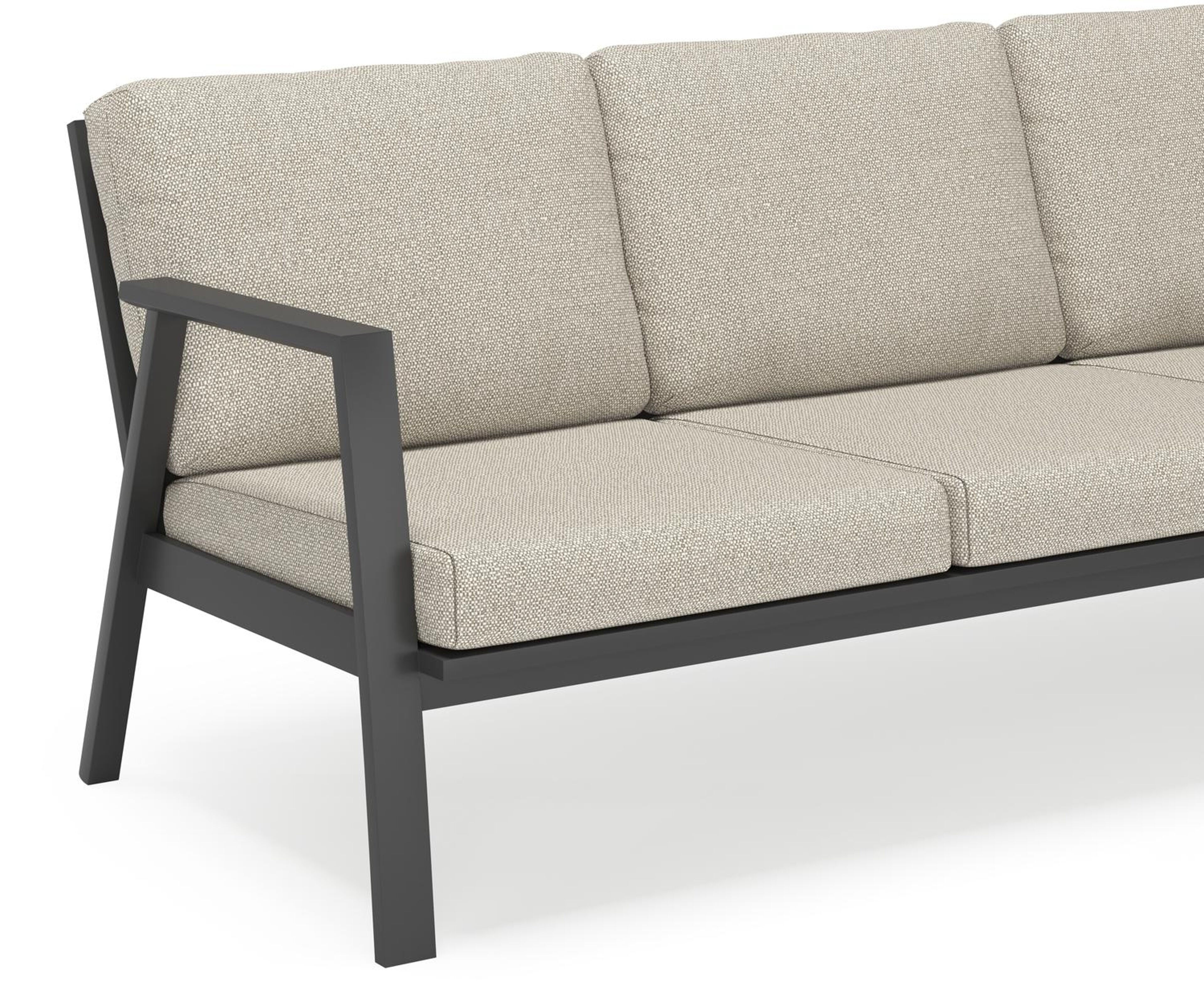 Avila loungehoek in zwart aluminium met twilight granite weather+ softtouch kussens