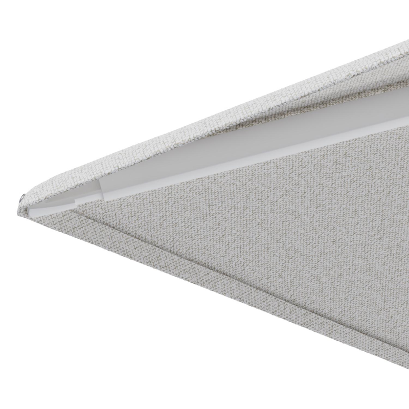 Minore zweefparasol met tiltfunctie in wit aluminium en Ego Birch All Weather Solica parasoldoek - L1 280 x L2: 370 cm met parasolvoet Minore 260 kg met wielen