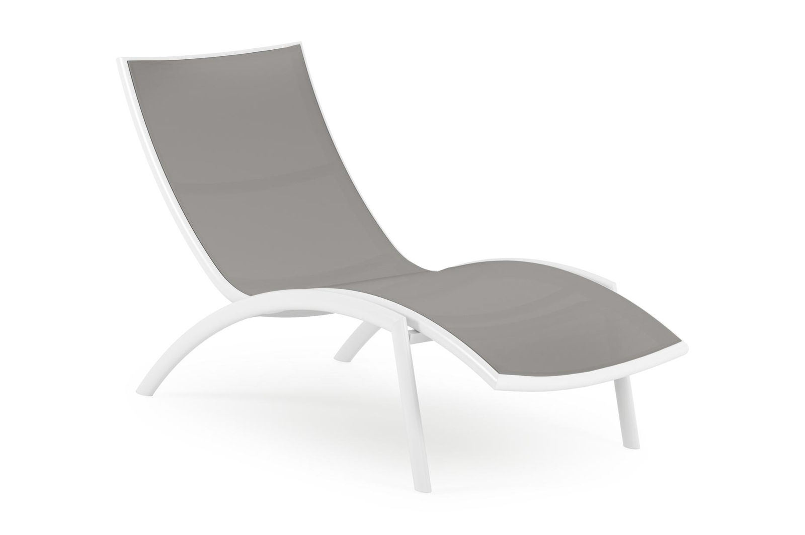 Siena ligbed in wit aluminium en grijs single textilene