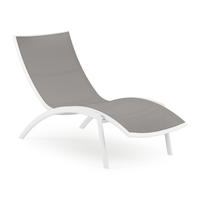 Siena ligbed in wit aluminium en grijs textilene