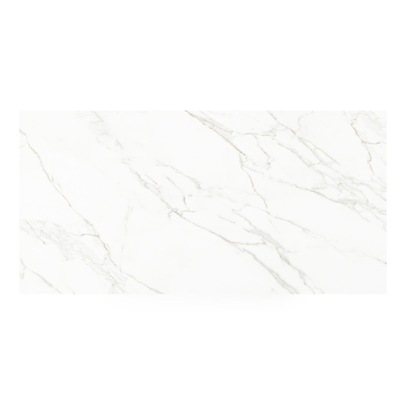 Nano tuintafel rechthoekig in zwart aluminium en volkeramiek Calacatta - L 200 x B 100 x H 75 cm