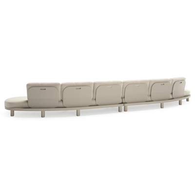 Donato loungebank in beige aluminium met all weather cosytica Althea Off White kussen