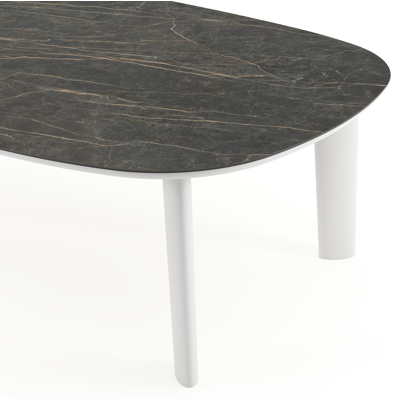 Amico tuintafel bombo xl in wit aluminium en volkeramiek Black Obsession - L 270 x B 148 x H 73.5 cm