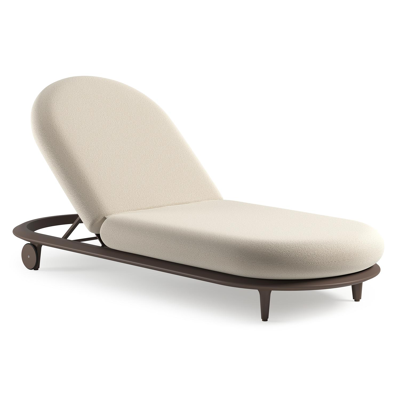 Bomero verstelbaar ligbed in wit aluminium met althea off white all weather cosytica