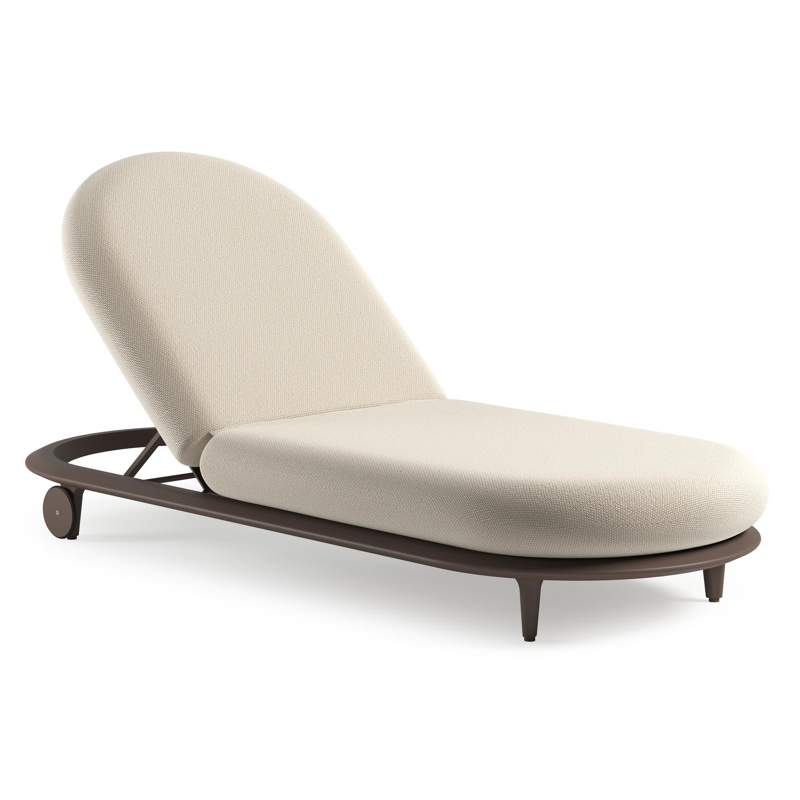 Bomero verstelbaar ligbed in taupe aluminium met althea off white all weather cosytica