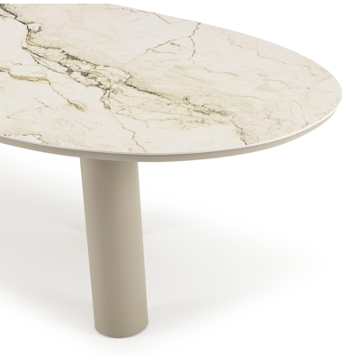 Organo tuintafel organisch in beige aluminium en volkeramiek Colorado Dunes L 280 x B 120 x H 74 cm x H 74 cm