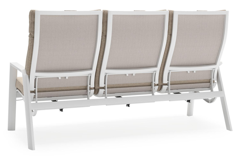 Prato loungebank in wit aluminium met beige weather+ softtouch kussen