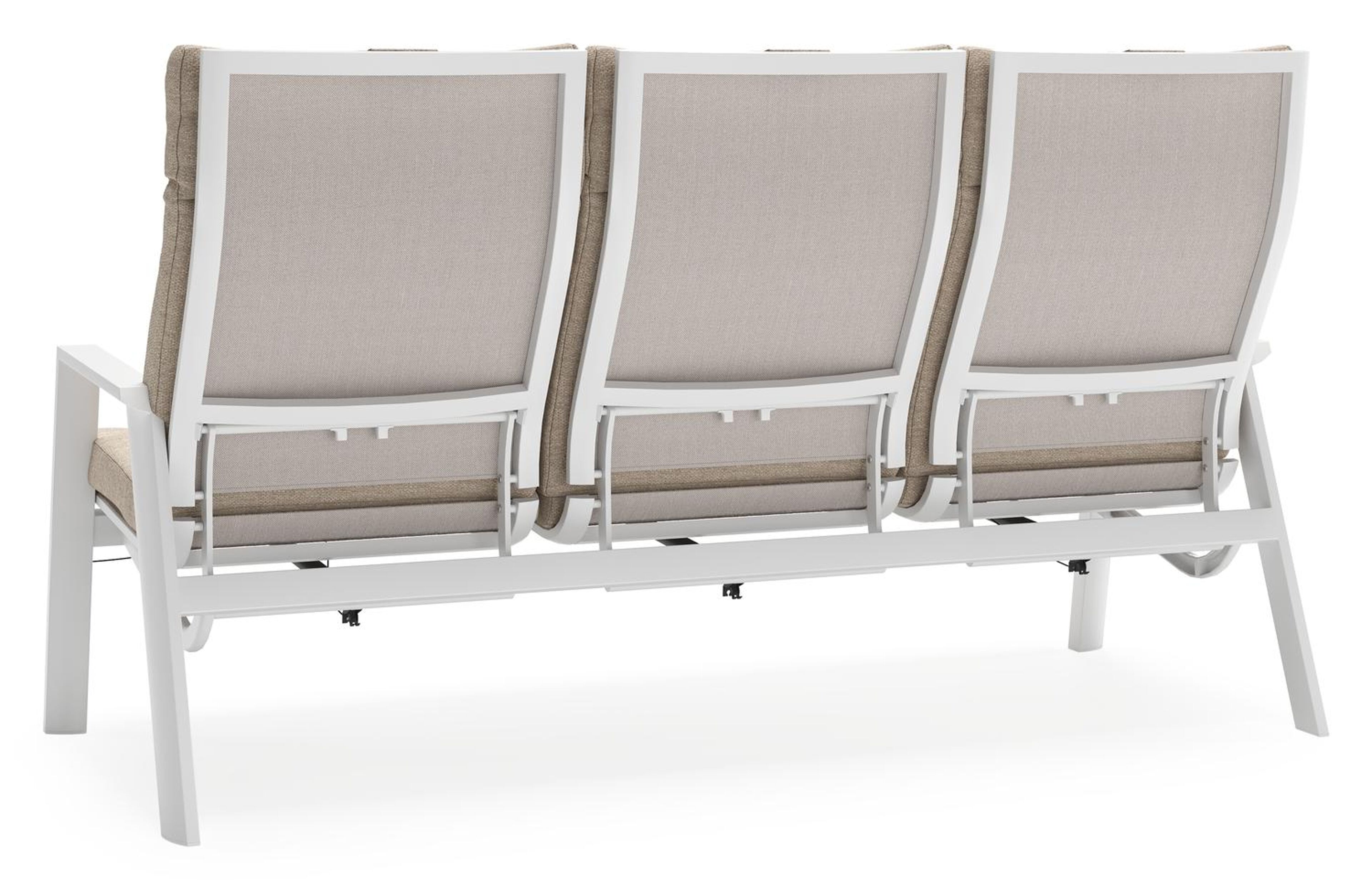 Prato loungebank in wit aluminium met beige weather+ softtouch kussen