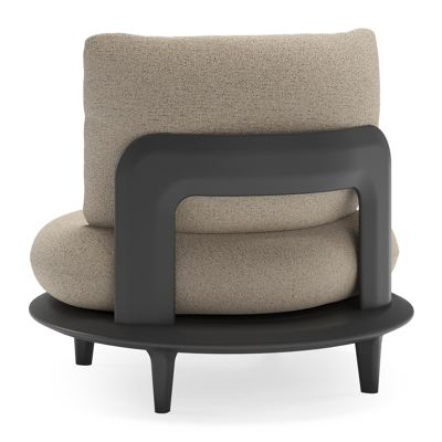 Bomero loungestoel in zwart aluminium met marbella beige all weather cosytica kussen