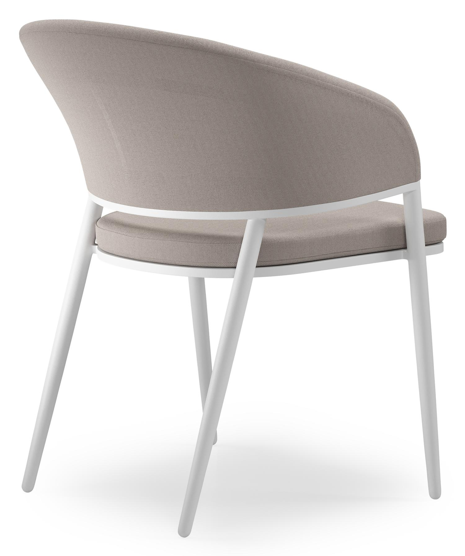 Lacrima tuinstoel in wit aluminium en beige comfort textilene