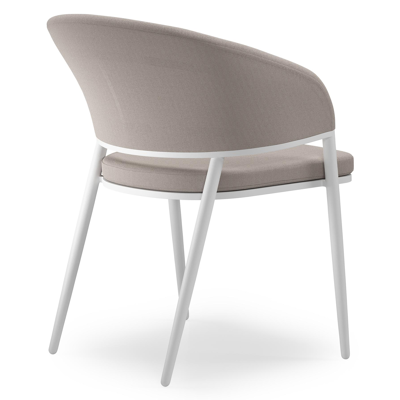 Lacrima tuinstoel in wit aluminium en beige comfort textilene