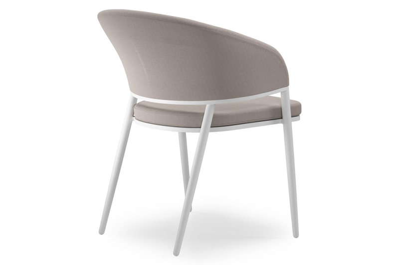 Lacrima tuinstoel in wit aluminium en beige comfort textilene