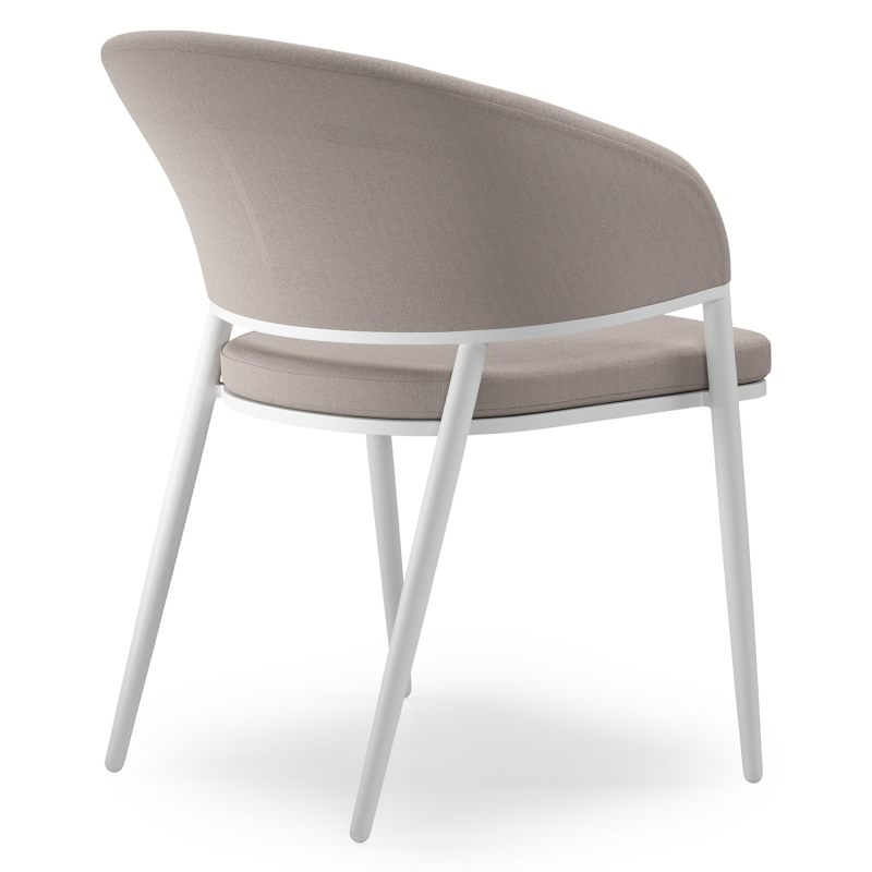 Lacrima tuinstoel in wit aluminium en beige comfort textilene