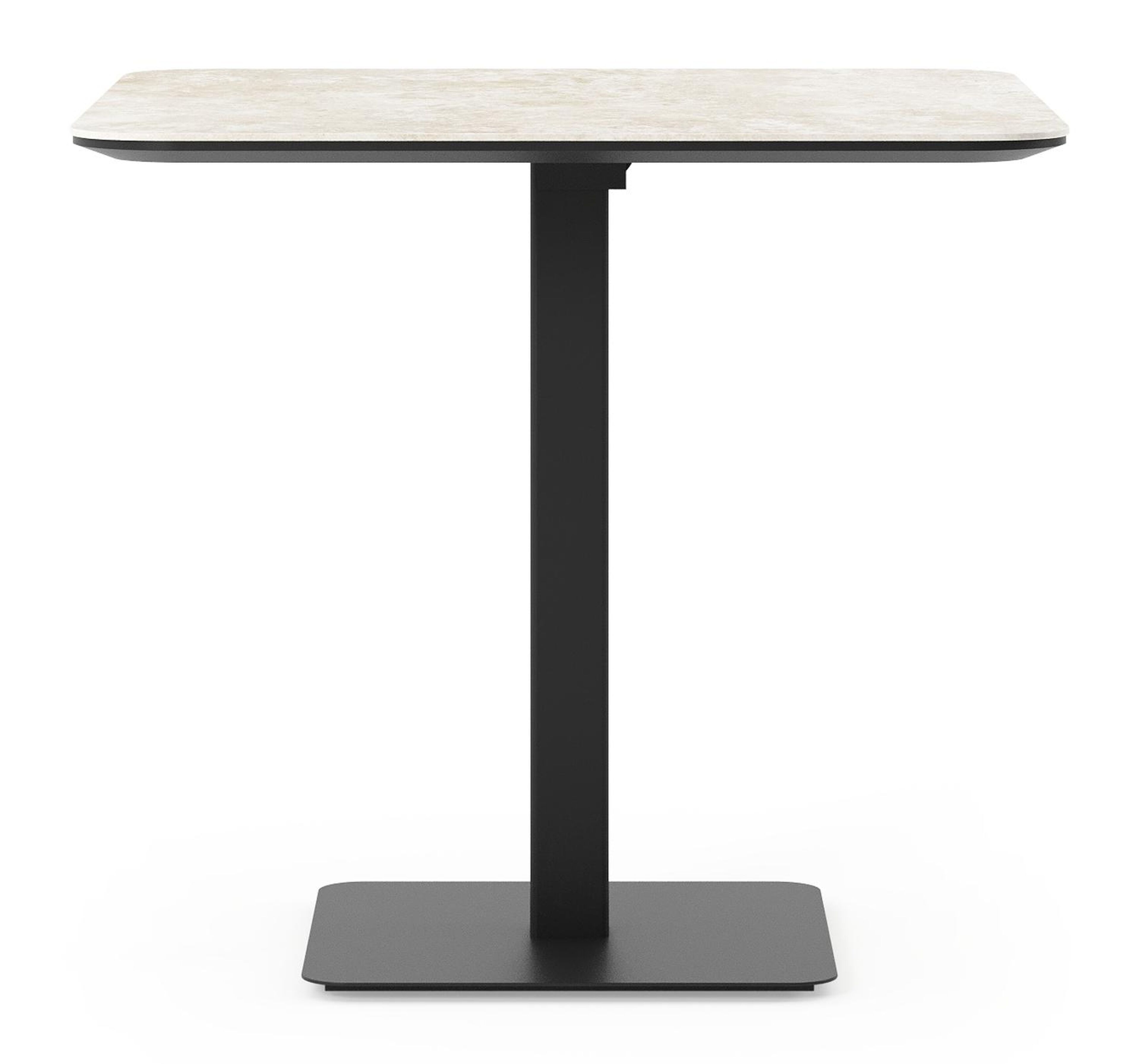 Fano kantelbare tuintafel afgerond vierkant in zwart aluminium en volkeramiek Rapolano - L 80 x B 80 x H 73 cm