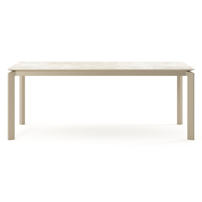Cirello tuintafel rechthoekig in beige aluminium en volkeramiek Rapolano - L 200 x B 100 x H 74.5 cm