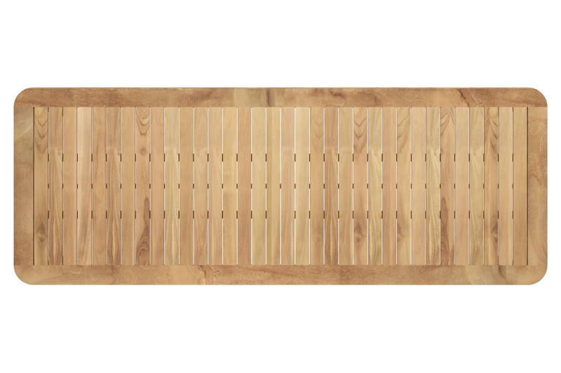 Mira rechthoekige afgeronde tuinset in beige aluminium en teak natural finish met 8 Matera tuinstoelen