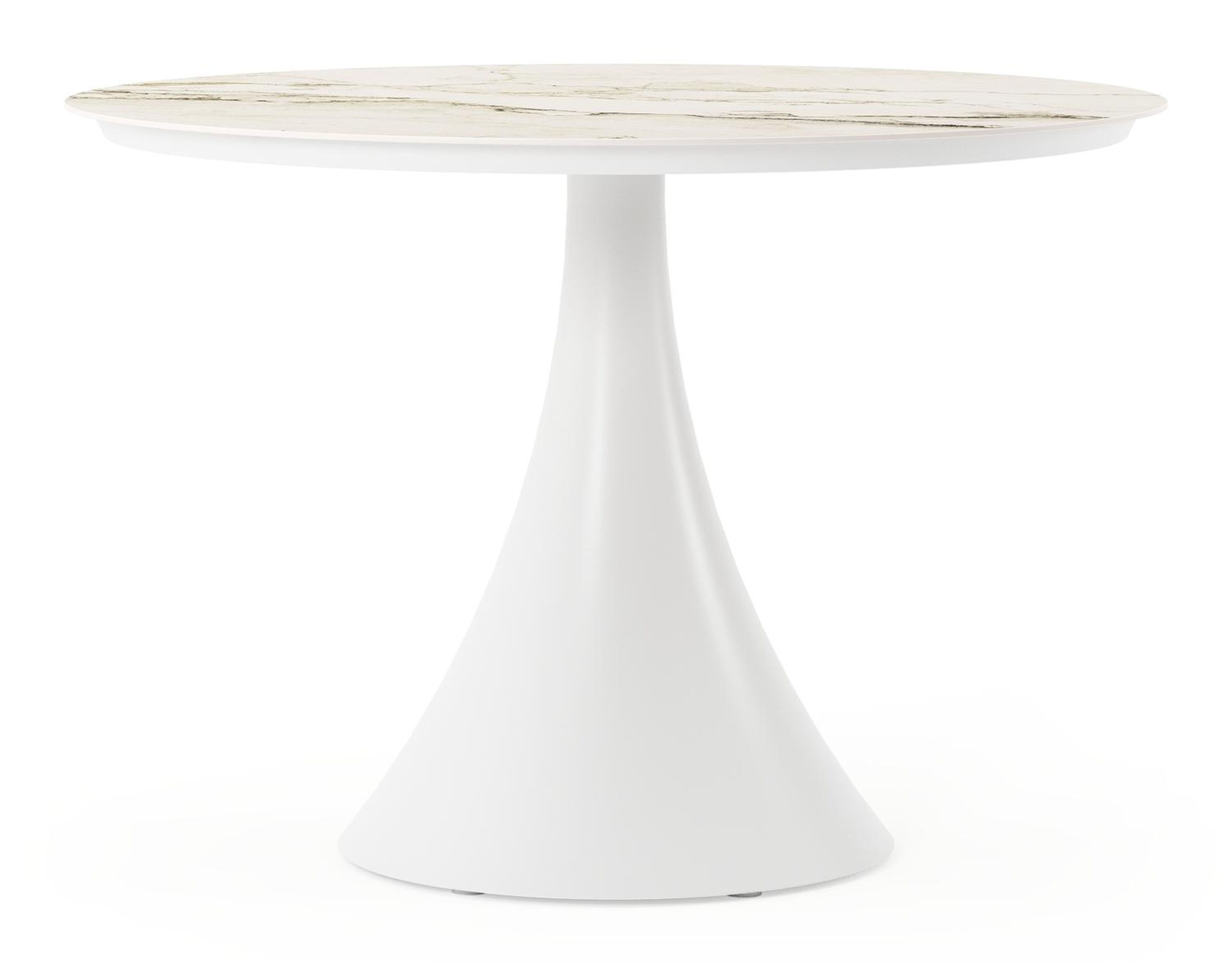 Fano tuintafel rond in wit aluminium en volkeramiek colorado dunes - Dia. 110 x H 75 cm