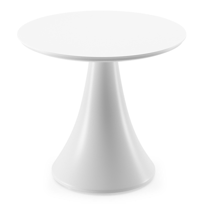 Fano low dining loungetafel in wit aluminium en volkeramiek arctic white - Dia. 65 x H 55 cm
