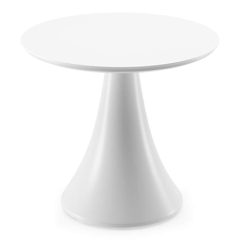 Fano low dining loungetafel in wit aluminium en volkeramiek arctic white - Dia. 65 x H 55 cm