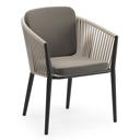 Aluminium noir et corde plate beige tissée verticalement