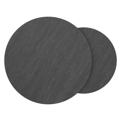 Fano set van 2 loungetafels rond in beige aluminium en volkeramiek Basalt Black - Dia. 85 x H 35 cm