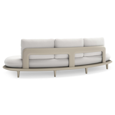 Canape de jardin Bomero en aluminium beige et coussins en all weather solica soul optik