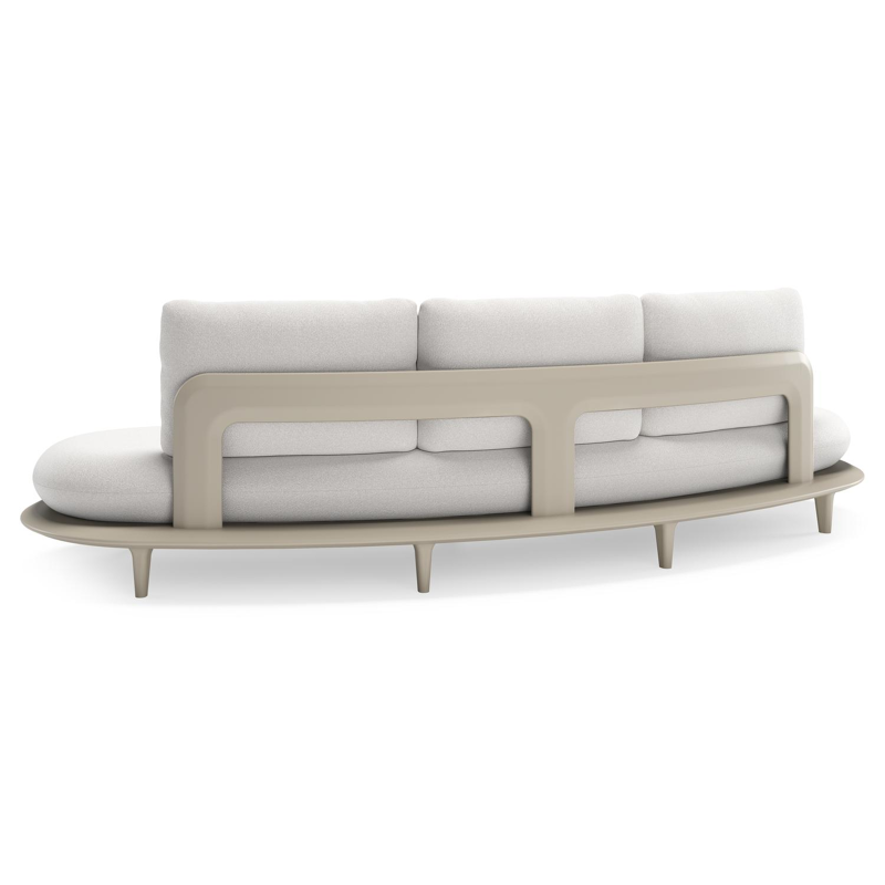 Bomero loungebank in beige aluminium met soul optik all weather solica kussen