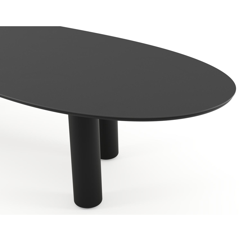 Amico tuintafel organisch in zwart aluminium en volkeramiek Nero Black - L 320 x B 120 x H 73.5 cm