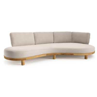 Canapé de jardin Donato en teck et coussins en all weather sunbrella® luxe slow farafra