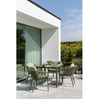 Orso tuintafel afgerond vierkant in groen aluminium - L 90 x B 90 x H 75 cm