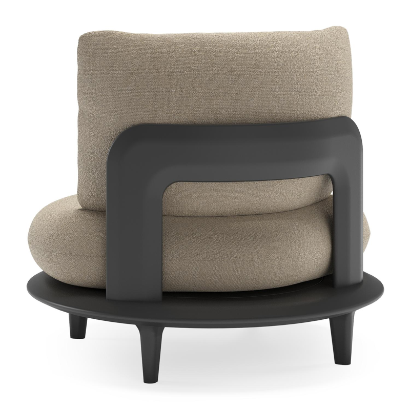 Bomero loungestoel in zwart aluminium met marbella sand all weather cosytica kussen