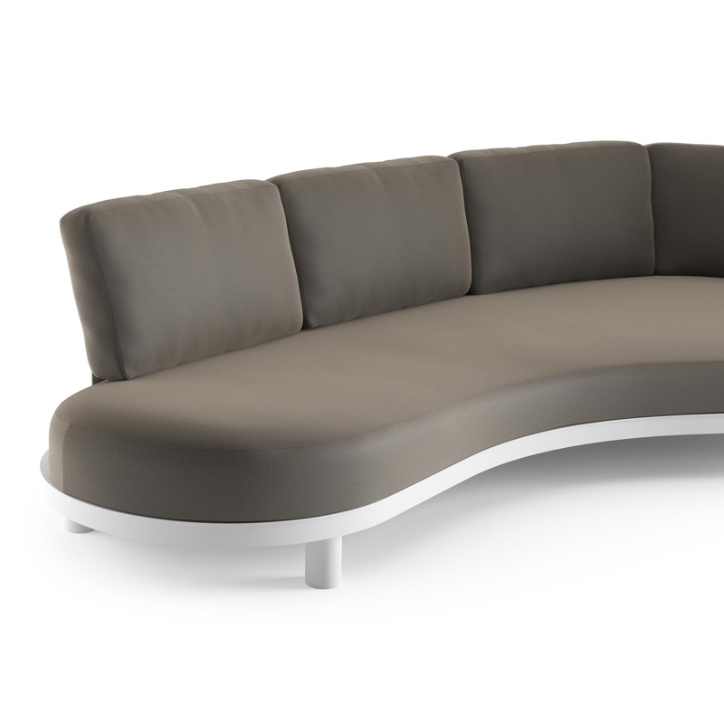 Donato loungebank in wit aluminium met natte carbon beige all weather sunbrella® luxe kussen