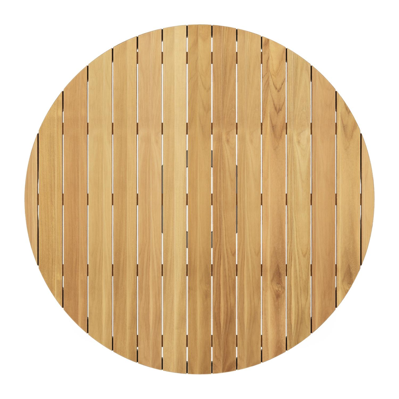 Donato tuintafel in zwart aluminium en teak - Dia. 148 x H 77 cm