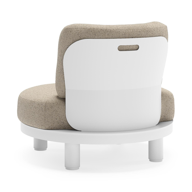 Donato loungestoel in wit aluminium met all weather cosytica Bora Desert kussen