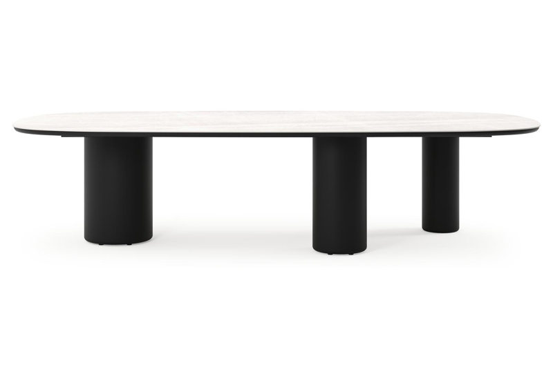 Amico tuintafel bombo xl in zwart aluminium en volkeramiek Taj Mahal - L 320 x B 148 x H 73.5 cm