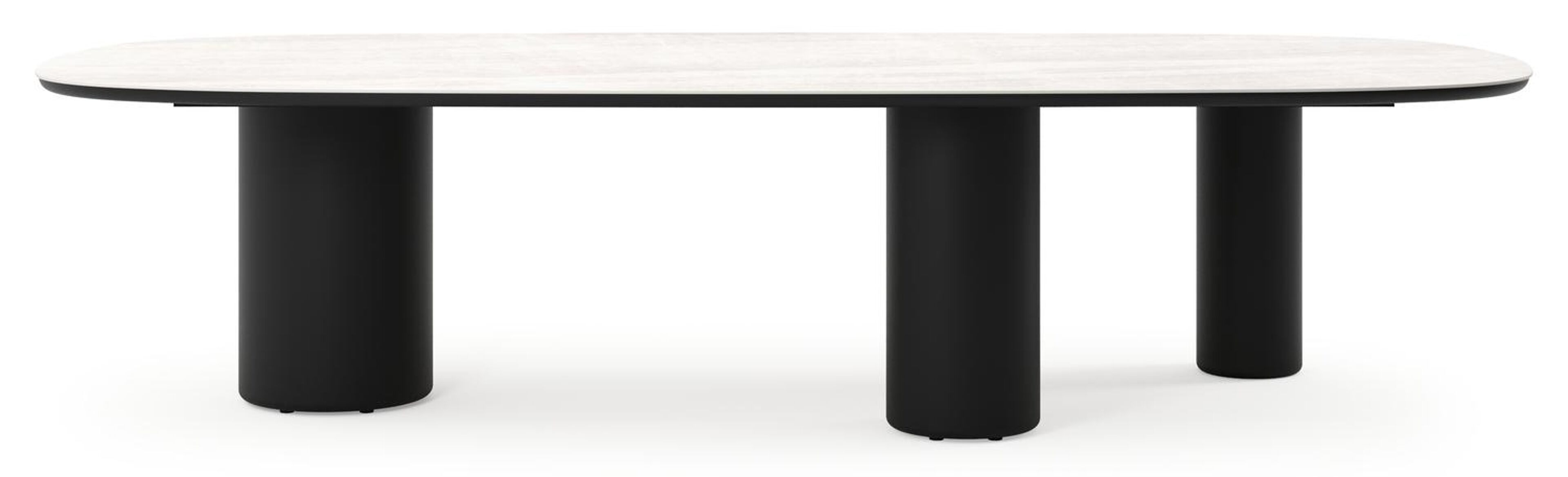 Table de jardin Amico bombo xl en aluminium noir et céramique pleine Taj Mahal - Lg. 320 x Lrg. 148 x Haut. 73.5 cm