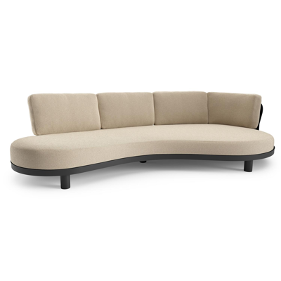 Donato loungebank in zwart aluminium met althea chalk all weather cosytica kussen